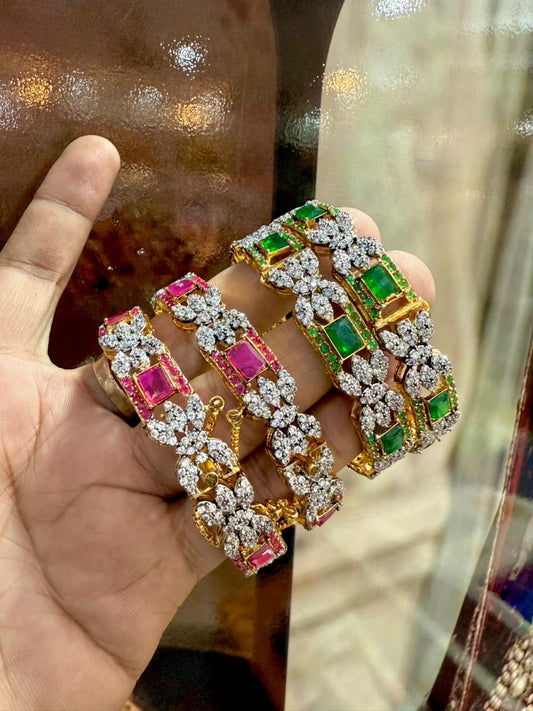 Glistening Grace: Multi-Tiered Diamond & Emerald Grandeur Set