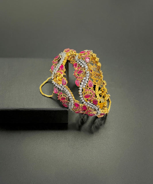 Imperial Filigree Stone-Encrusted Broad Bangles