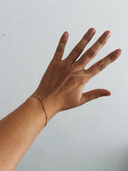 Minimalist Satellite Hand Chain Bracelet - Delicate Boho Finger Link Bracelet in Gold & Silver