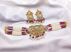 White Pearls Choker Set