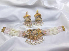 White Pearls Choker Set