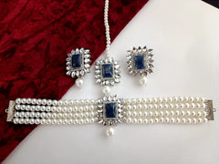 White Pearls Choker Set