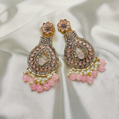 Zircon Pearl Earrings Handmade