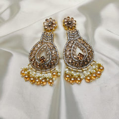 Zircon Pearl Earrings Handmade