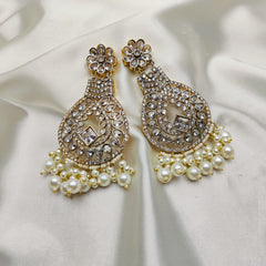 Zircon Pearl Earrings Handmade