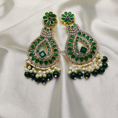 Zircon Pearl Earrings Handmade
