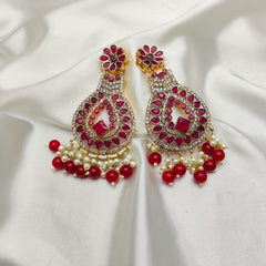 Zircon Pearl Earrings Handmade