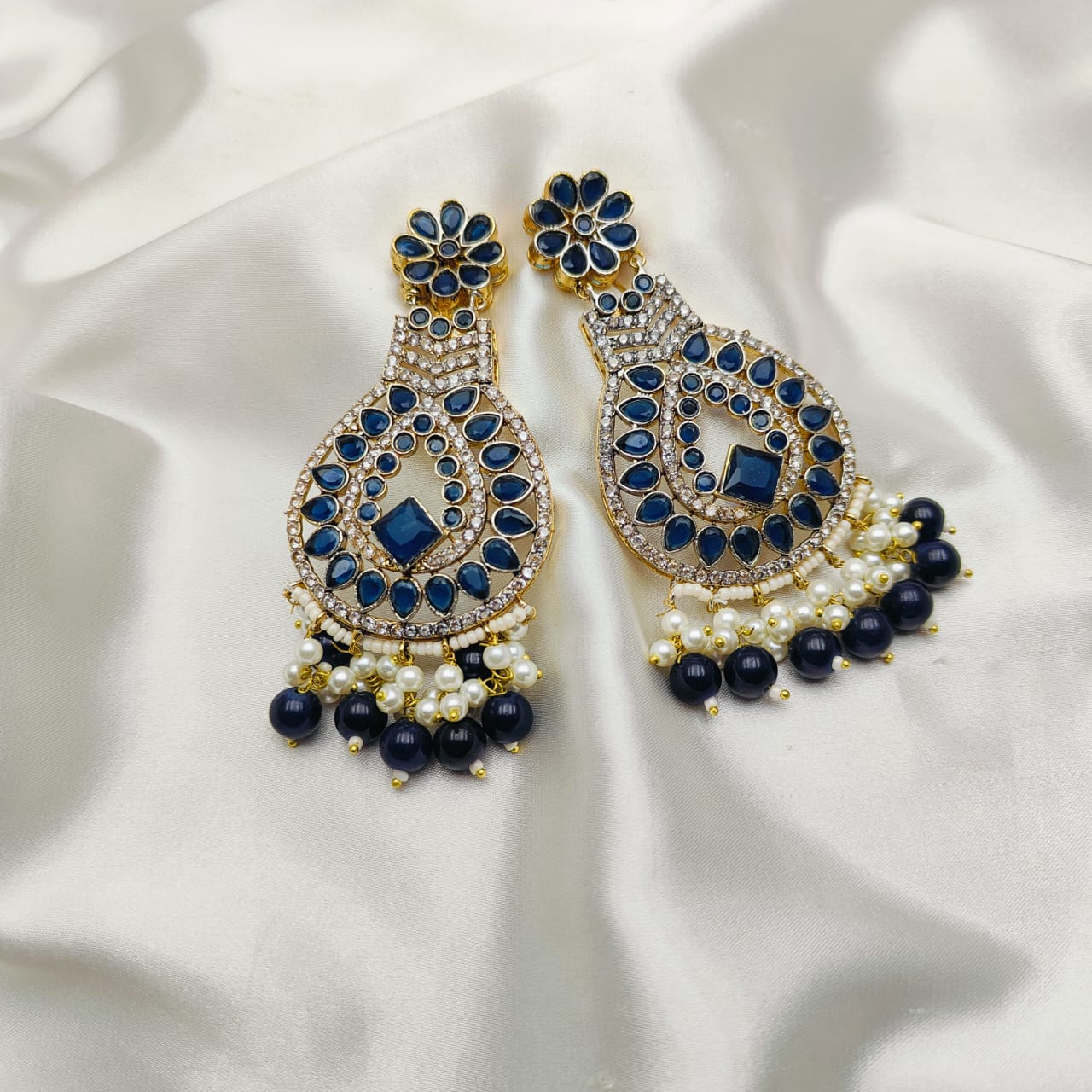 Zircon Pearl Earrings Handmade