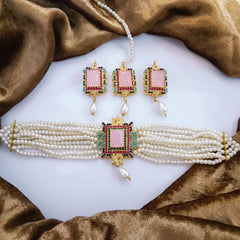 White Pearls Choker Set
