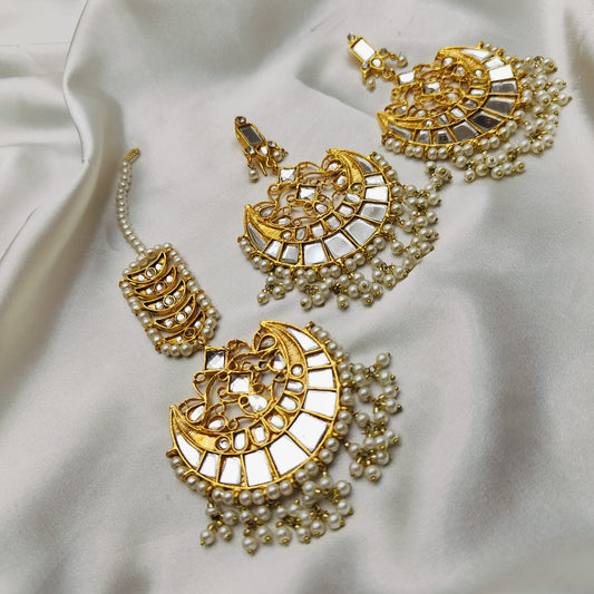 Sheesha Kundan Tika & Earrings