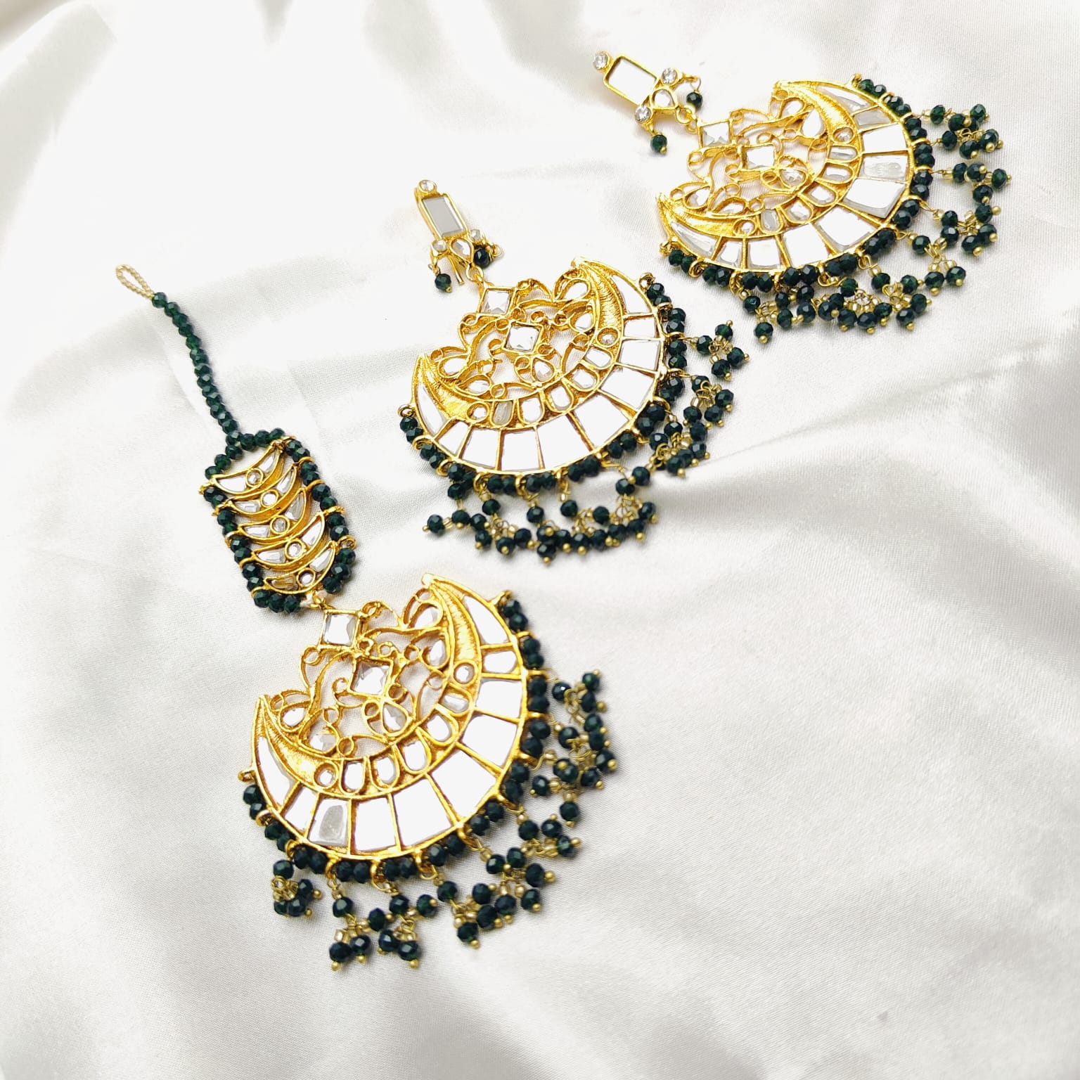 Sheesha Kundan Tika & Earrings