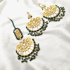 Sheesha Kundan Tika & Earrings