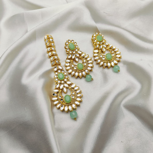 Kundan Tika & Earrings