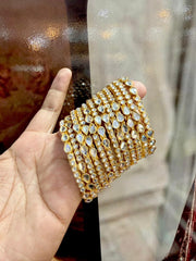 Regal Double-Layer Gold-Toned Kundan Bangle Set