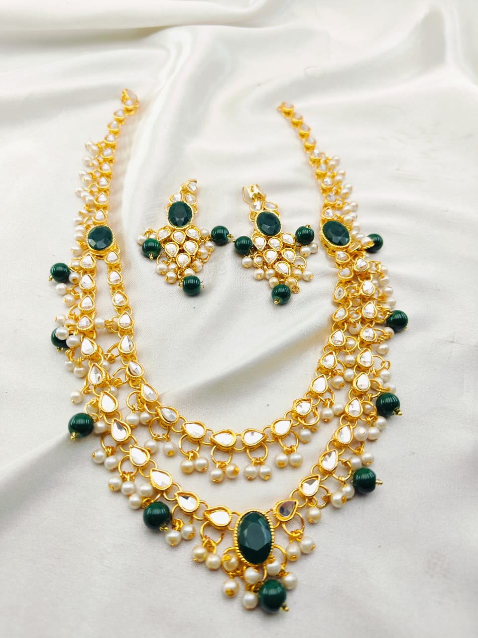 Kundan Stones Mala 2 Line