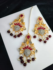 Real Stones Tika & Earrings