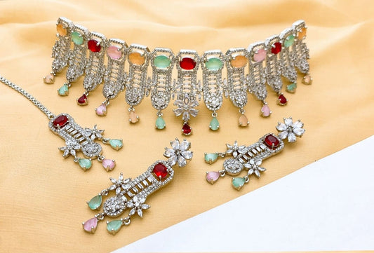 One Carat Real Stones Bridal Set