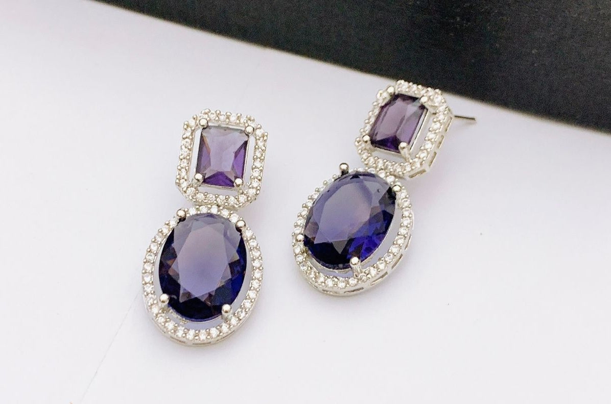 One Carat Real Stones Earrings
