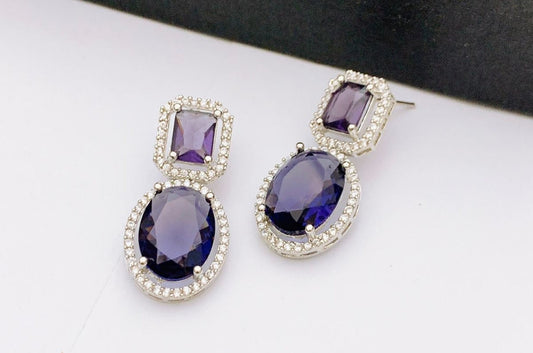 One Carat Real Stones Earrings