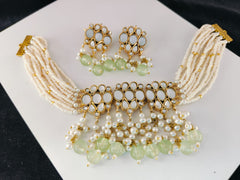 White Pearls Choker Set