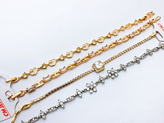 China Gold Bracelet Real Stones