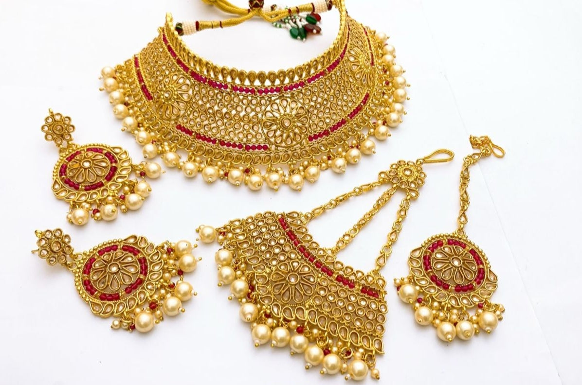 Copper Meterial Bridal Set Real Stones