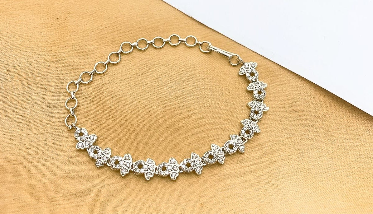One Carat Real Stones Bracelet Adjustable
