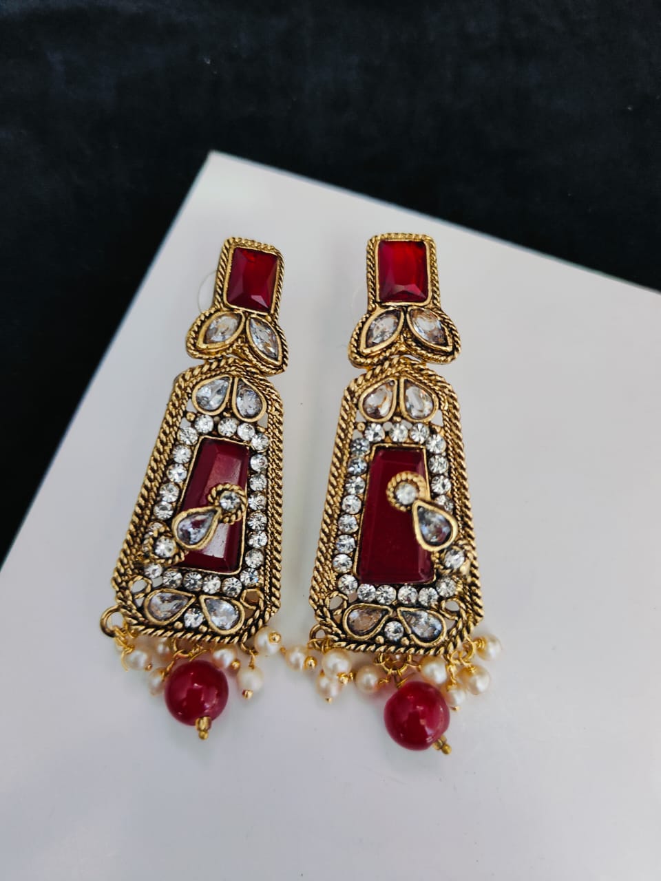 Real Stones Work Earrings