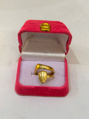 Elegant 18K Gold-Plated Teardrop Bypass Ring – Adjustable Minimalist Statement Band With Box