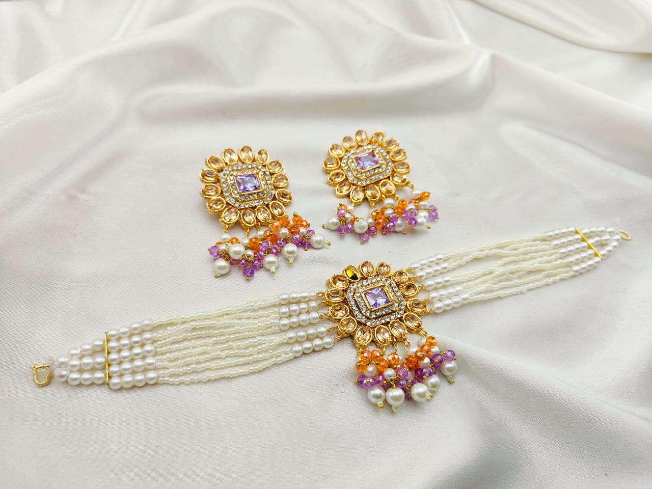 Real Stones Work Choker Set