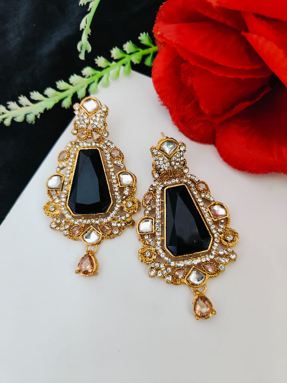 3D Big Stones Earrings