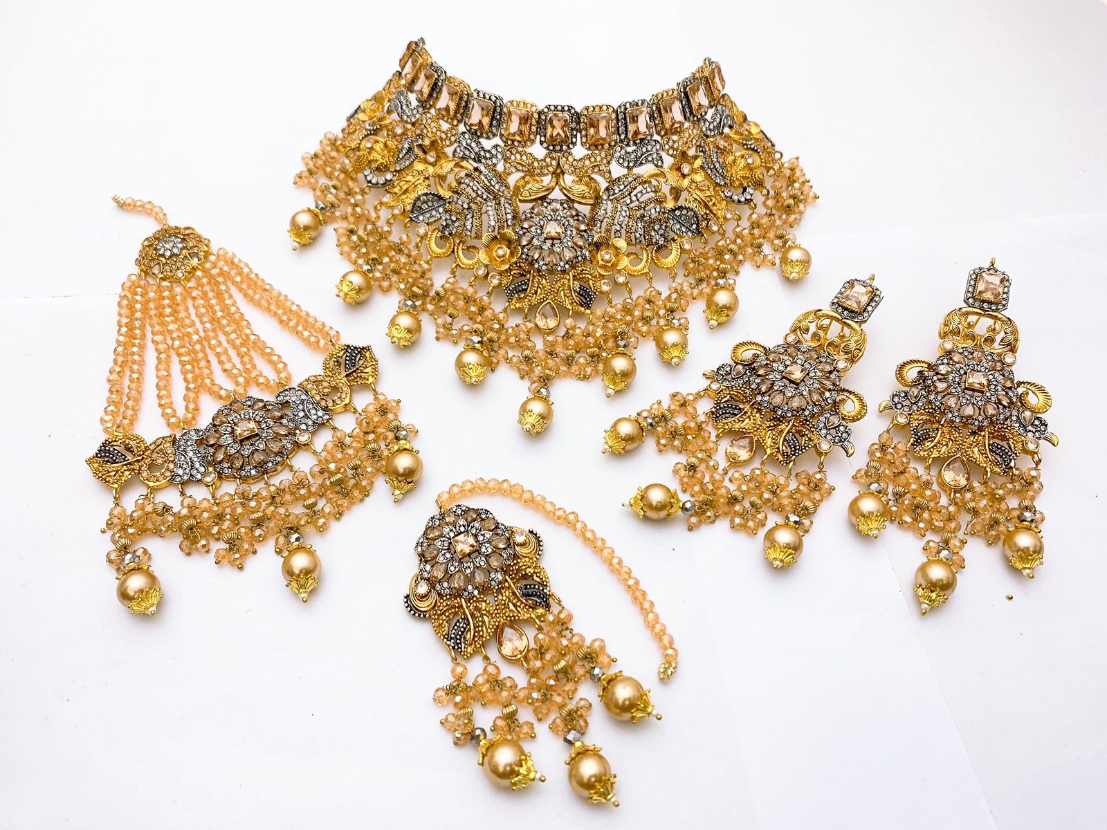 10 Design Native Made Real Stones Bridal Set