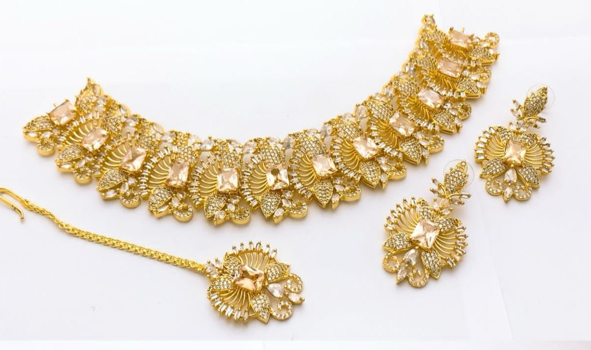 One Carat Real Stones Bridal Set