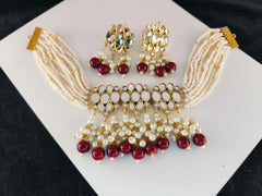White Pearls Choker Set