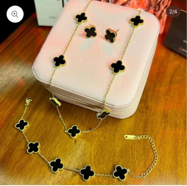 Premium Clover 4 Pcs Complete Set Adjustable Ring