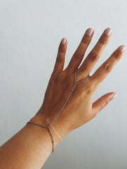 Minimalist Satellite Hand Chain Bracelet - Delicate Boho Finger Link Bracelet in Gold & Silver