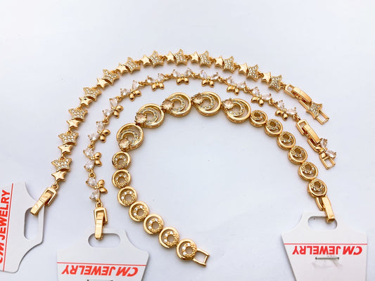 China Gold Bracelet Real Stones