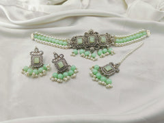 Silver Base Chokar Set
