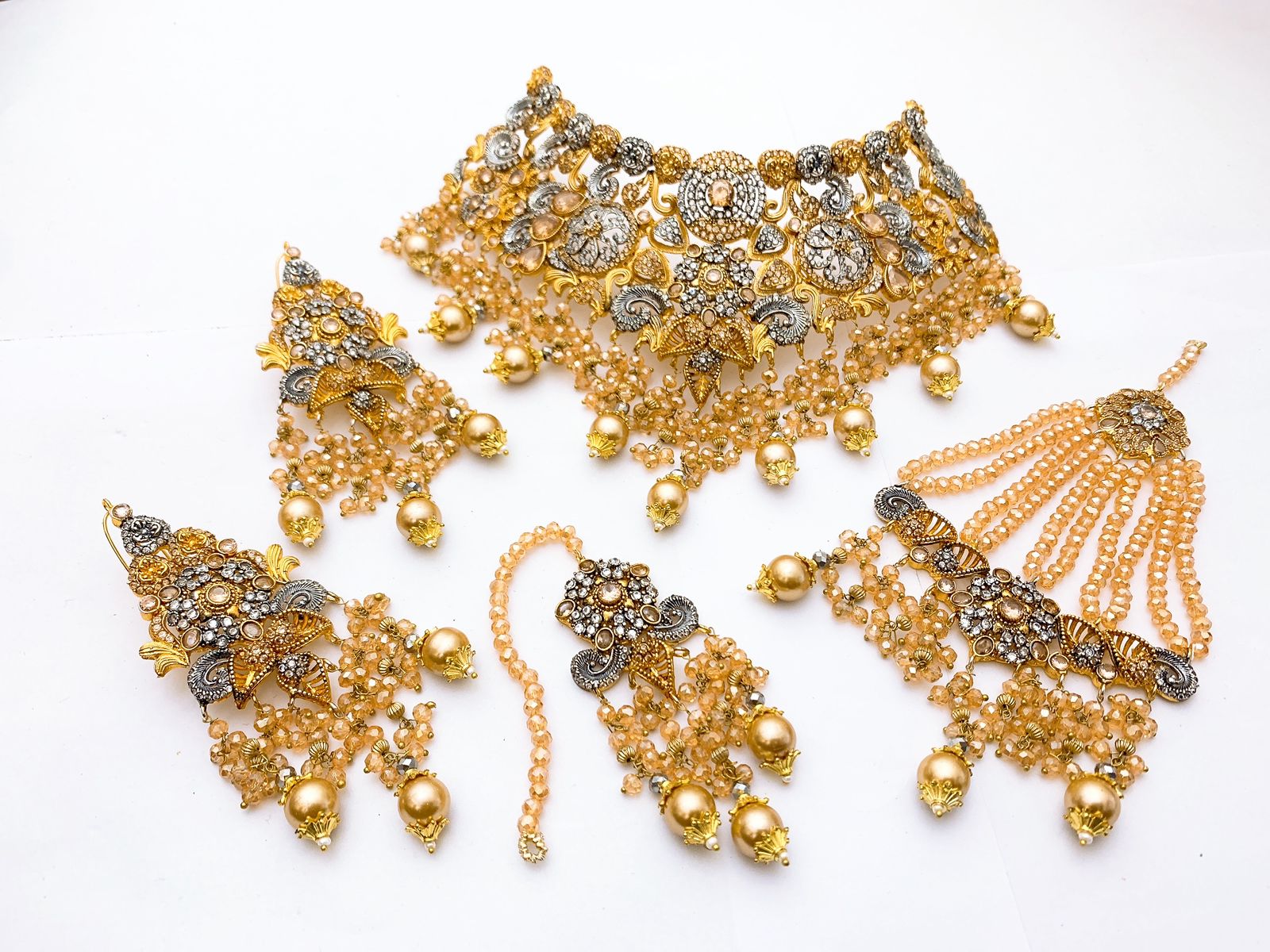 10 Design Native Made Real Stones Bridal Set