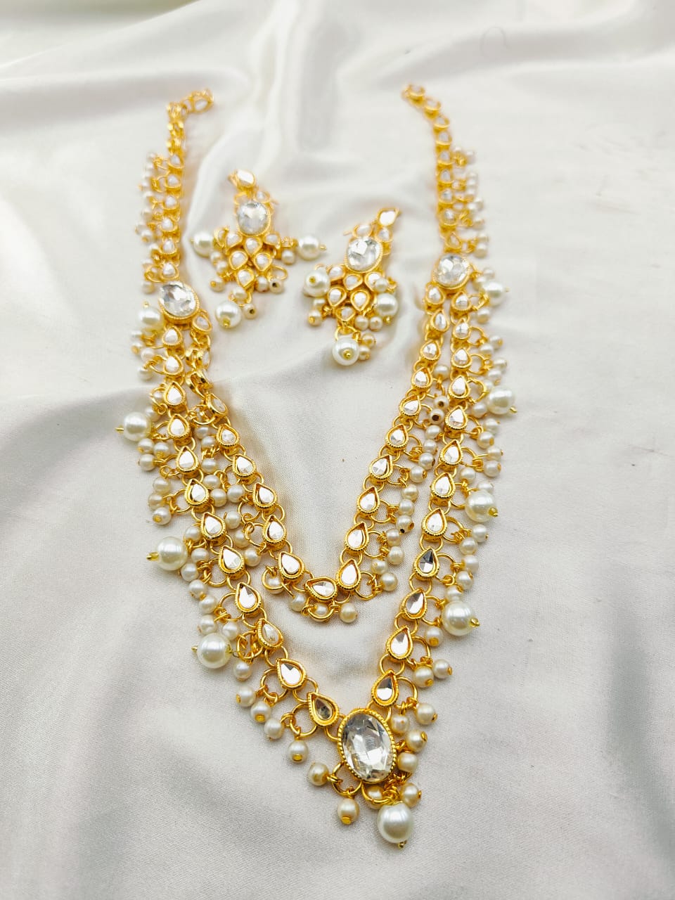 Kundan Stones Mala 2 Line