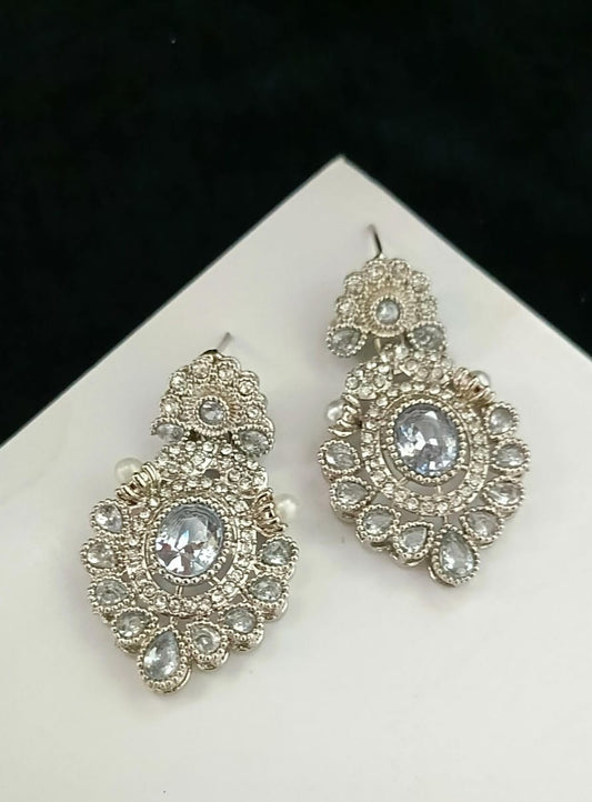 Zircon Stones Earrings Handmade