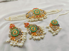Multi Shade White Pearls Neacklace Set