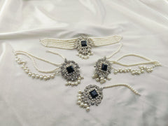 White Pearls Choker Set