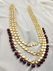 Kundan Stones Mala Three Line