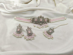 Silver Base Chokar Set