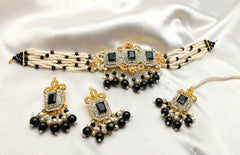 White Pearls Choker Set