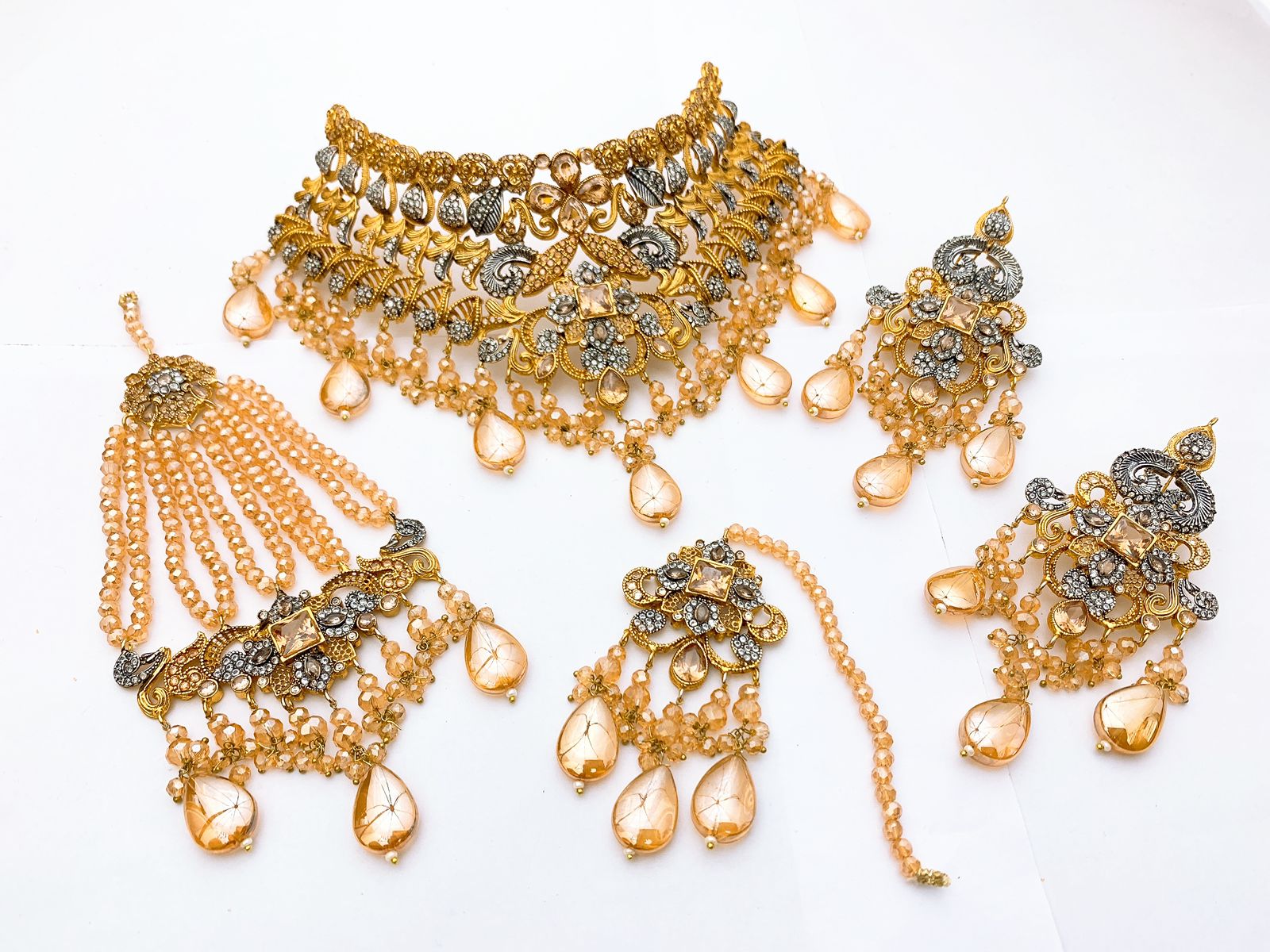 10 Design Native Made Real Stones Bridal Set