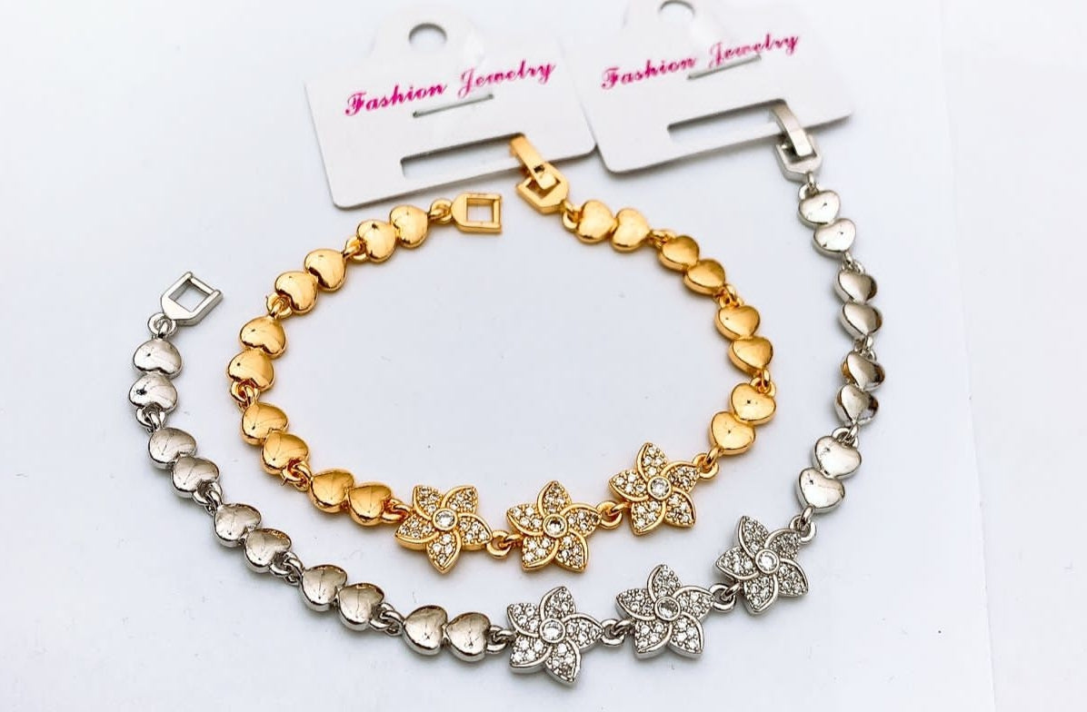 China Gold Bracelet Real Stones