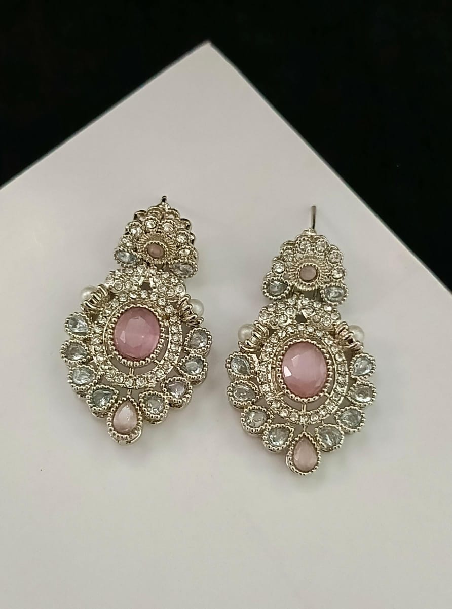 Zircon Stones Earrings Handmade