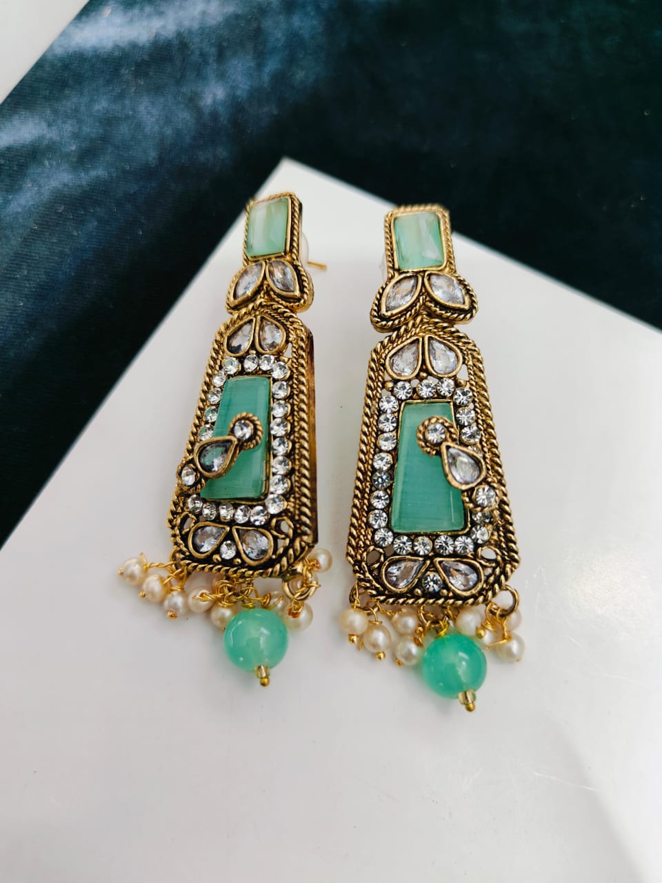 Real Stones Work Earrings